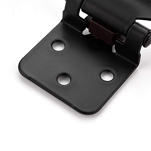 Ravinte Overlay Cabinet Door Hinges Kitchen Black Semi-Concealed Hinges Face Mount Self-Closing Cabinet Hardware with Bumpers & Screwdriver