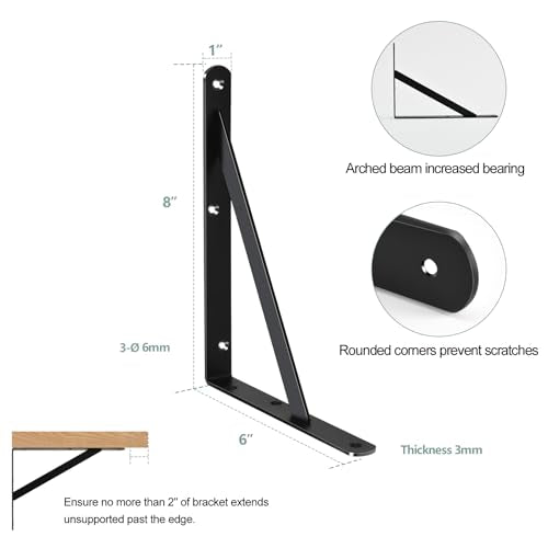 Heavy Duty Shelf Brackets with Screws Shelf Support Angle Brackets for Shelves
