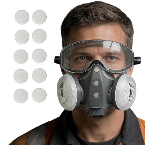 Integrated Full Face Respirator Mask with Goggles