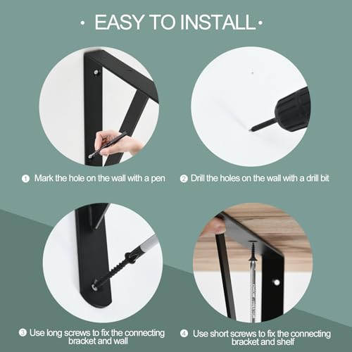 Heavy Duty Shelf Brackets with Screws Shelf Support Angle Brackets for Shelves