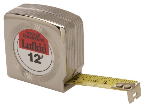 6 Pack Crescent Lufkin W9312D 3/4" x 12' Mezurall Power Return Engineers Pocket Tape Measure with 10ths and 100ths