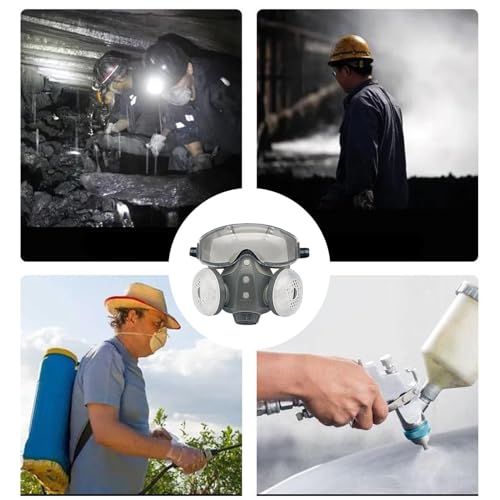 Integrated Full Face Respirator Mask with Goggles