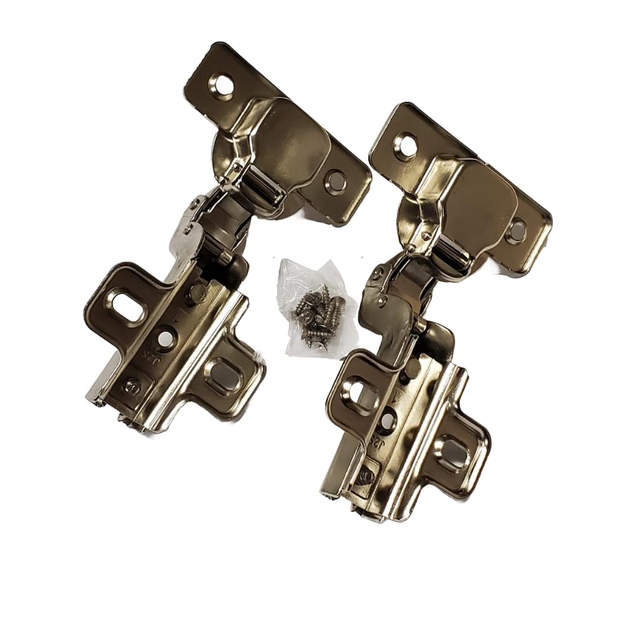 Lock Connection™-Inset Cabinet European Hinges, Non-Soft Close, Screw Mount, 105 Degree 2 Way Adjustable Concealed Kitchen Cabinet Door Hinges with Screws
