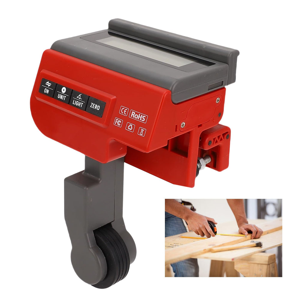 Miter Saw Measuring Tool, Digital Tape Measure, High Precise Miter Saw Digital Rangefinder Length Measuring Wheel, 0-99mm Adjustable Clamp & Large LCD Screen