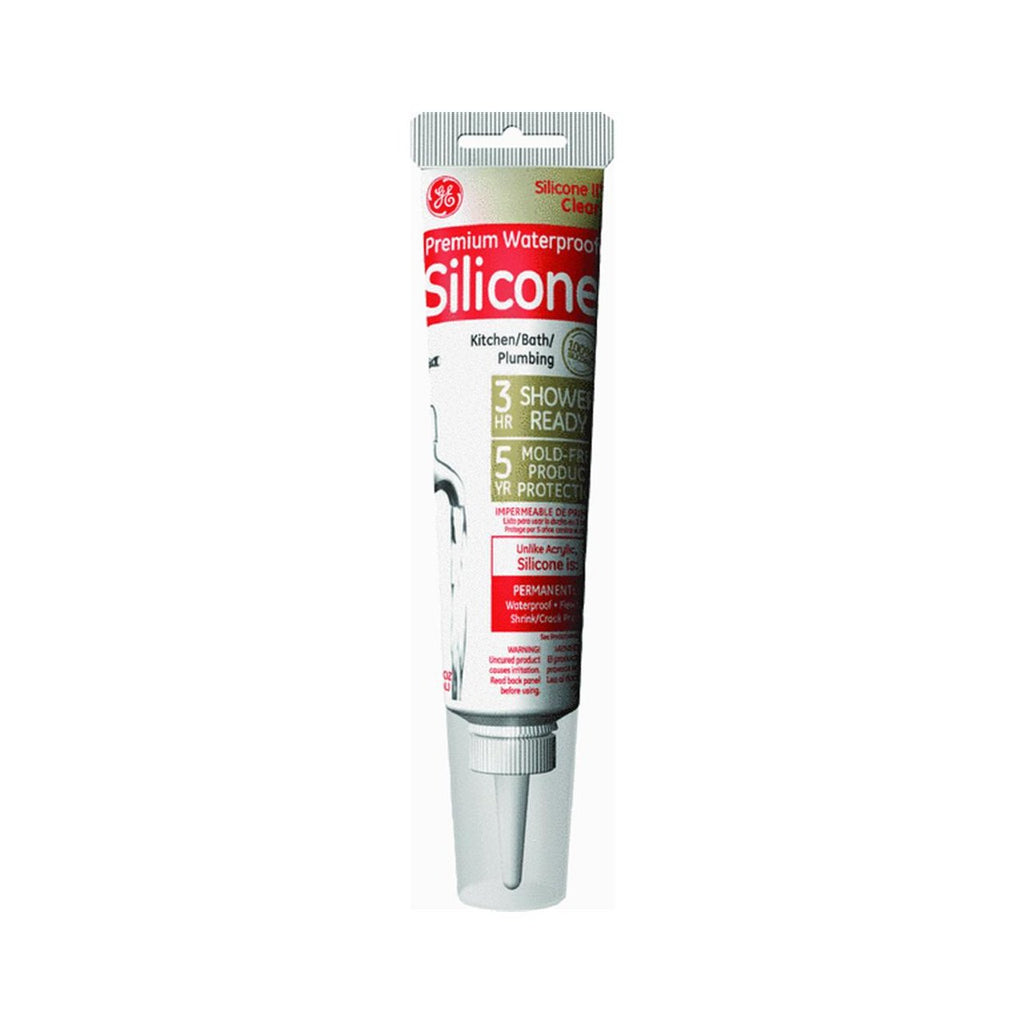 GE Advanced Silicone Caulk for Kitchen & Bathroom, Clear, 2.8 fl oz Tube, 100% Waterproof Silicone Sealant, 5X Stronger Adhesion, Shrink & Crack Proof (Pack of 12)