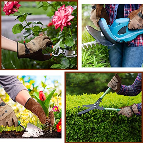 WZQH Leather Work Gloves for Men or Women.Glove for Gardening,Tig/Mig Welding,Construction,Chainsaw,Farm,Ranch,BBQ