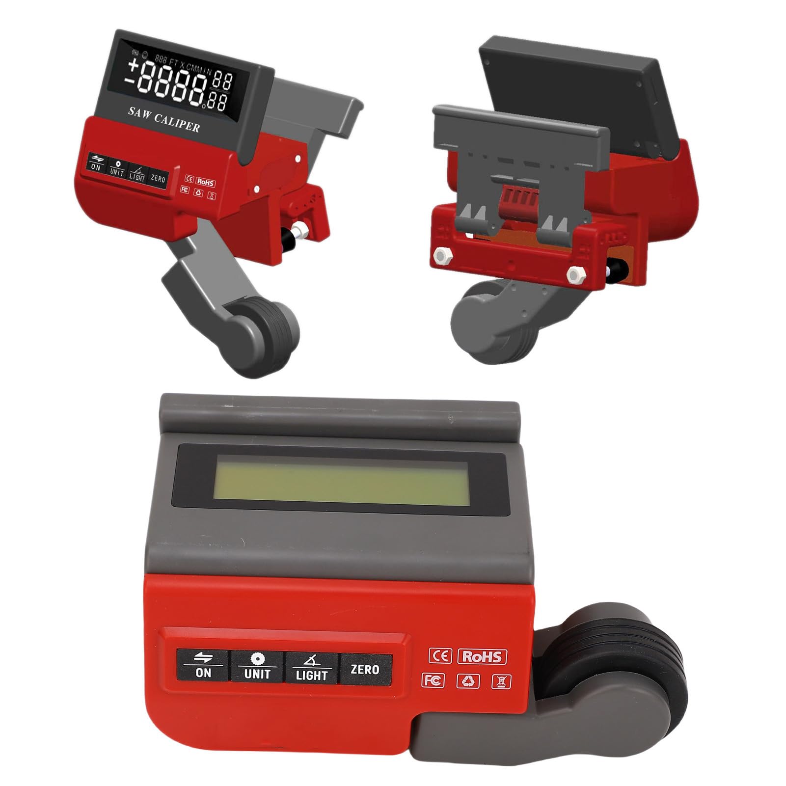 Miter Saw Measuring Tool, Digital Tape Measure, High Precise Miter Saw Digital Rangefinder Length Measuring Wheel, 0-99mm Adjustable Clamp & Large LCD Screen