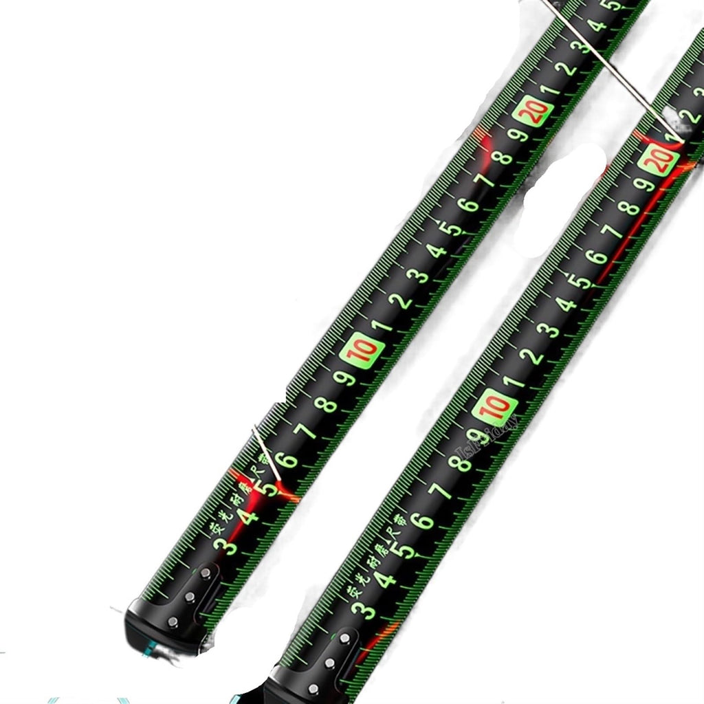 LEIXIUSM Tape Measures， Self Locking Fluorescent Steel Tape Measure High-Precision Laser Inkjet Code Box Ruler Measuring Tool Widened Meter Ruler