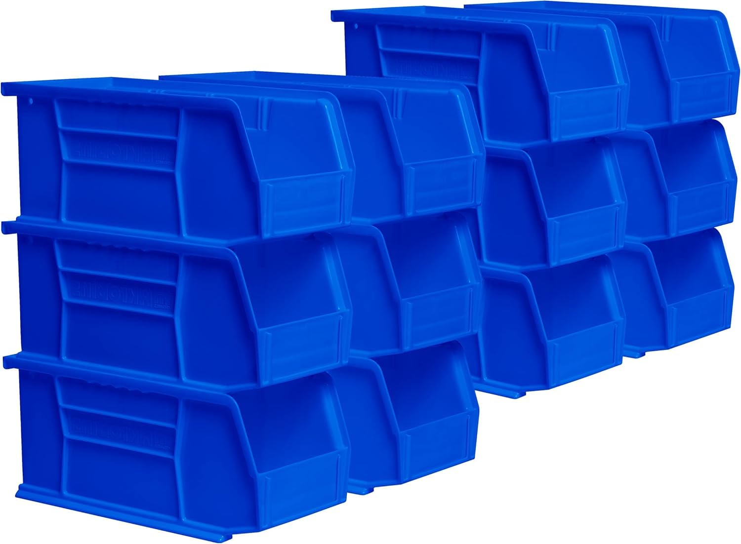 Akro-Mils 30230 AkroBins Plastic Storage Bins, Space-Saving Stackable Bins for Garage, Pantry, Craft Organization, 11-" x 5-" x 5-", Black, 12-Pack