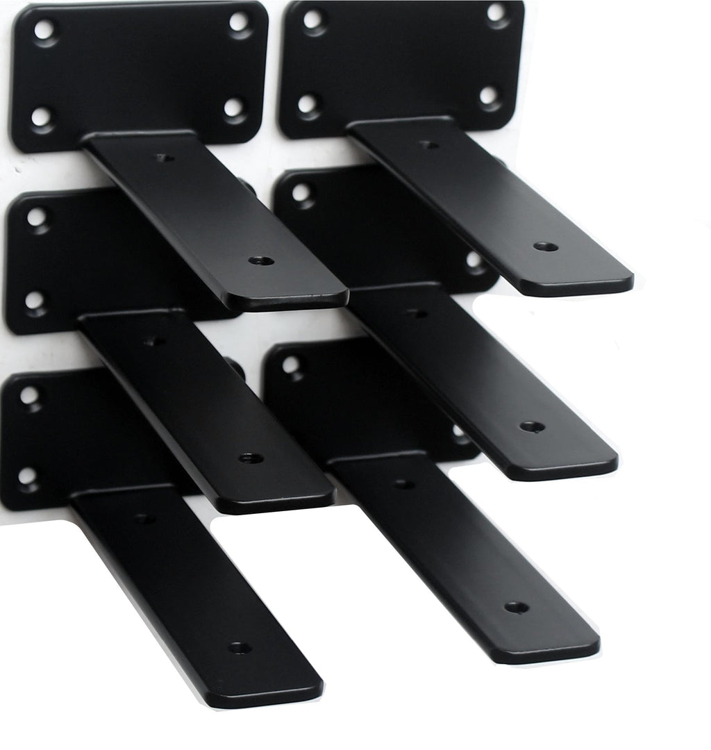 Hidden L Shelf Bracket (1/5 Inch Thicked) Iron Floating Shelf Brackets Rustic Industrial Metal Brackets