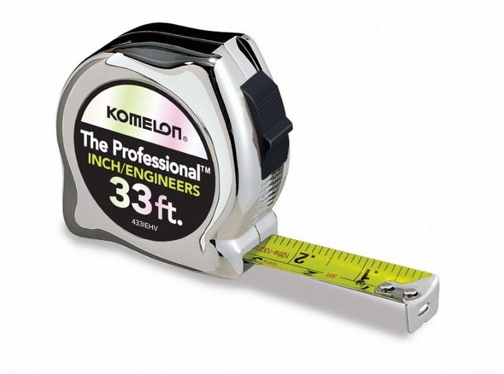 Komelon 433IEHV 6 Pack 33ft. x 1in. The Professional Tape Measure, Chrome