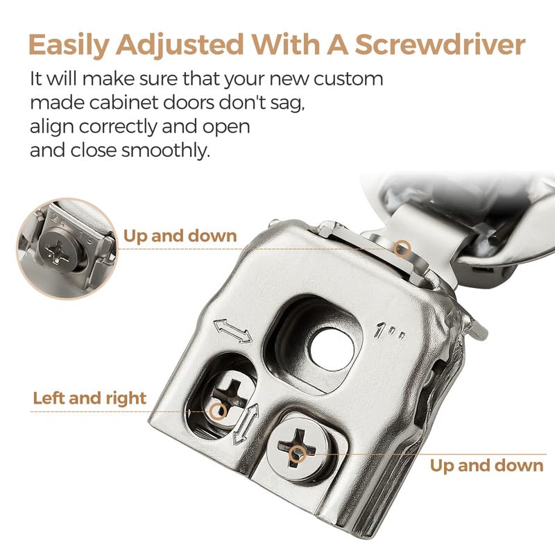 Soft Close Hinges for Kitchen Cabinet Hinges Satin Nickel Hidden Hinges Stainless Steel Concealed Hinge self Closing