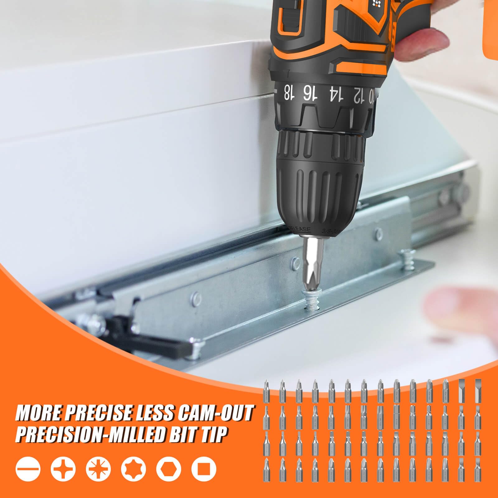 ENERTWIST Drill and Driver Bit Set with Tough Case