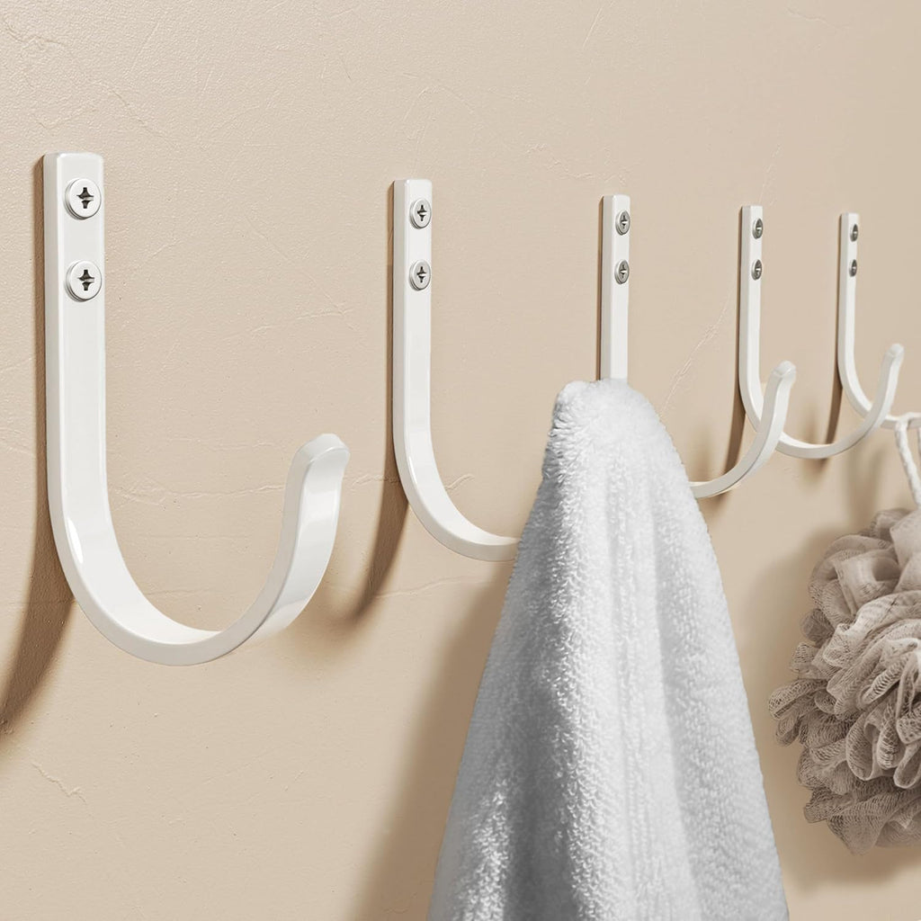 Josmimic Wall Hooks for Hanging Towel/Coat - 22LB Screw in Metal Hanger Wall Mount, for Outdoor, Closet, Door, Bathrooms, for Backpack, Robe