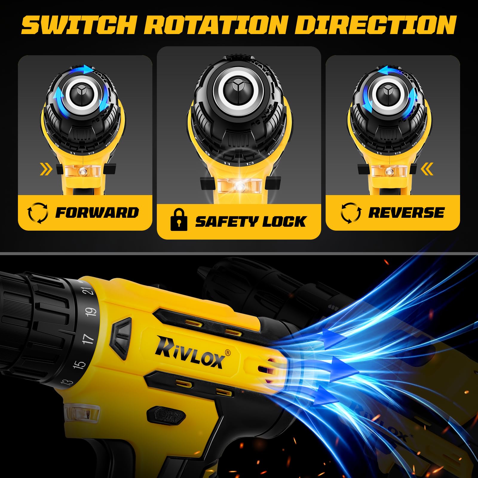 Cordless Drill Set,Electric Power Drill Cordless,Power Drill Drivers