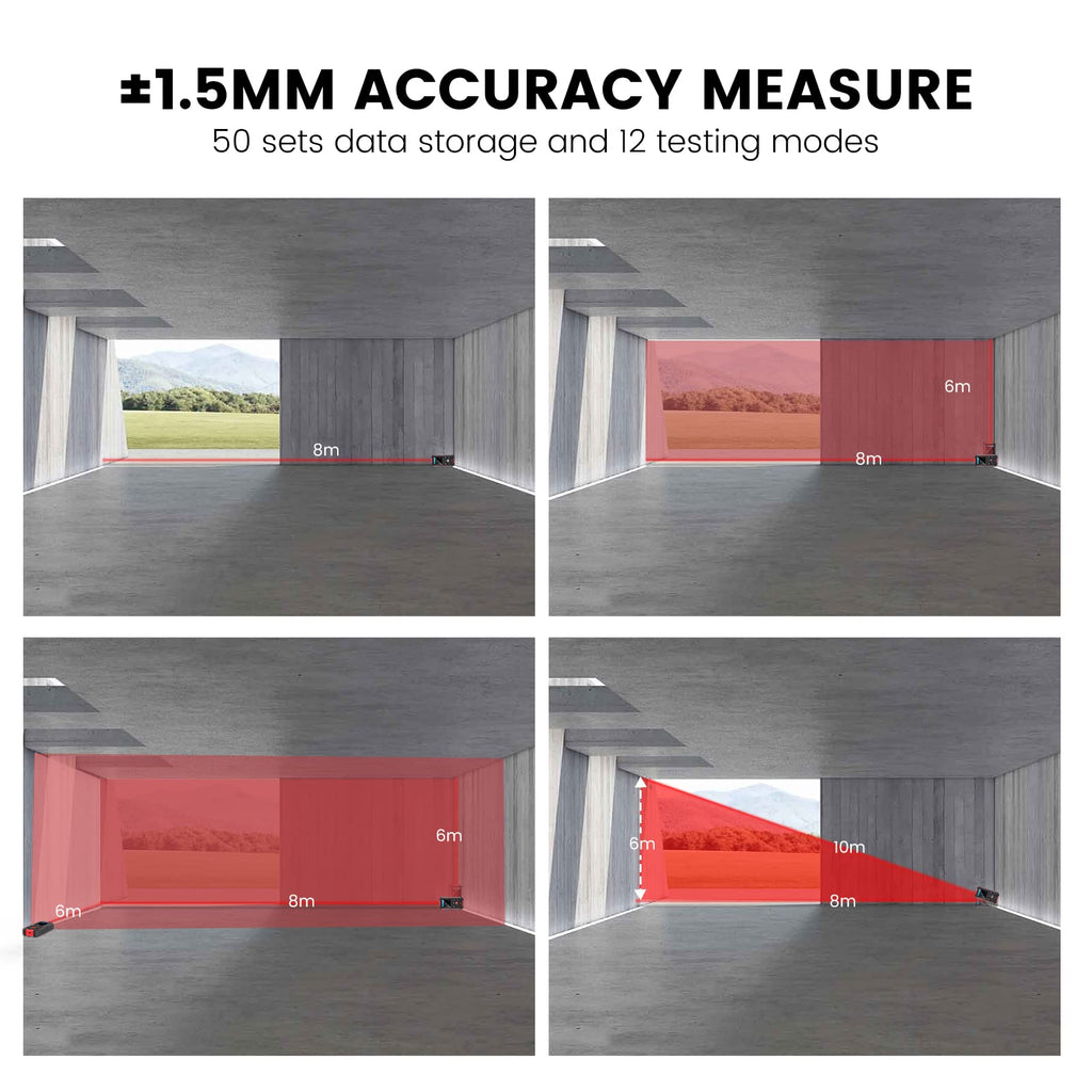 KOLSOL Stud Finder with 196ft Laser Measure, 3 in 1 Electric Wall Scanner Sensor with ±0.1° Digital Level Lithium Battery, LCD Studs Detector Audio Broadcast for Wood Magnetic Metal AC Wire Finding