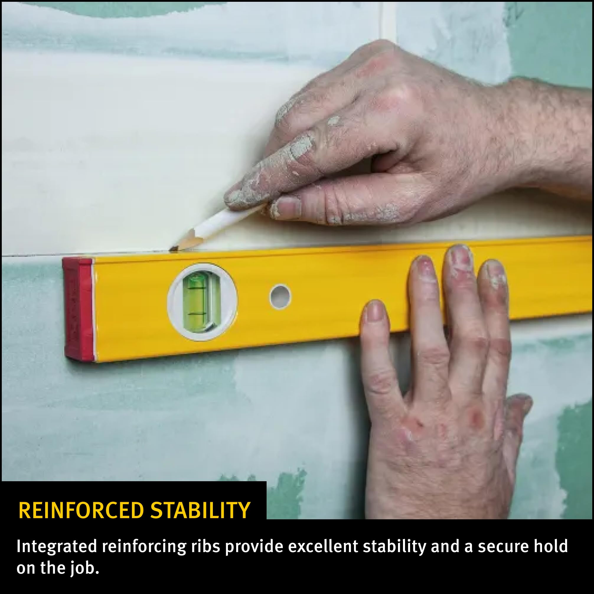 STABILA Remodeler Set with Type 80 AS-2 48 inch (120 cm) spirit Level, BM 100 10 ft. (3 m) measuring tape, 3 construction pencils, carrying case, Cat. Number 29710