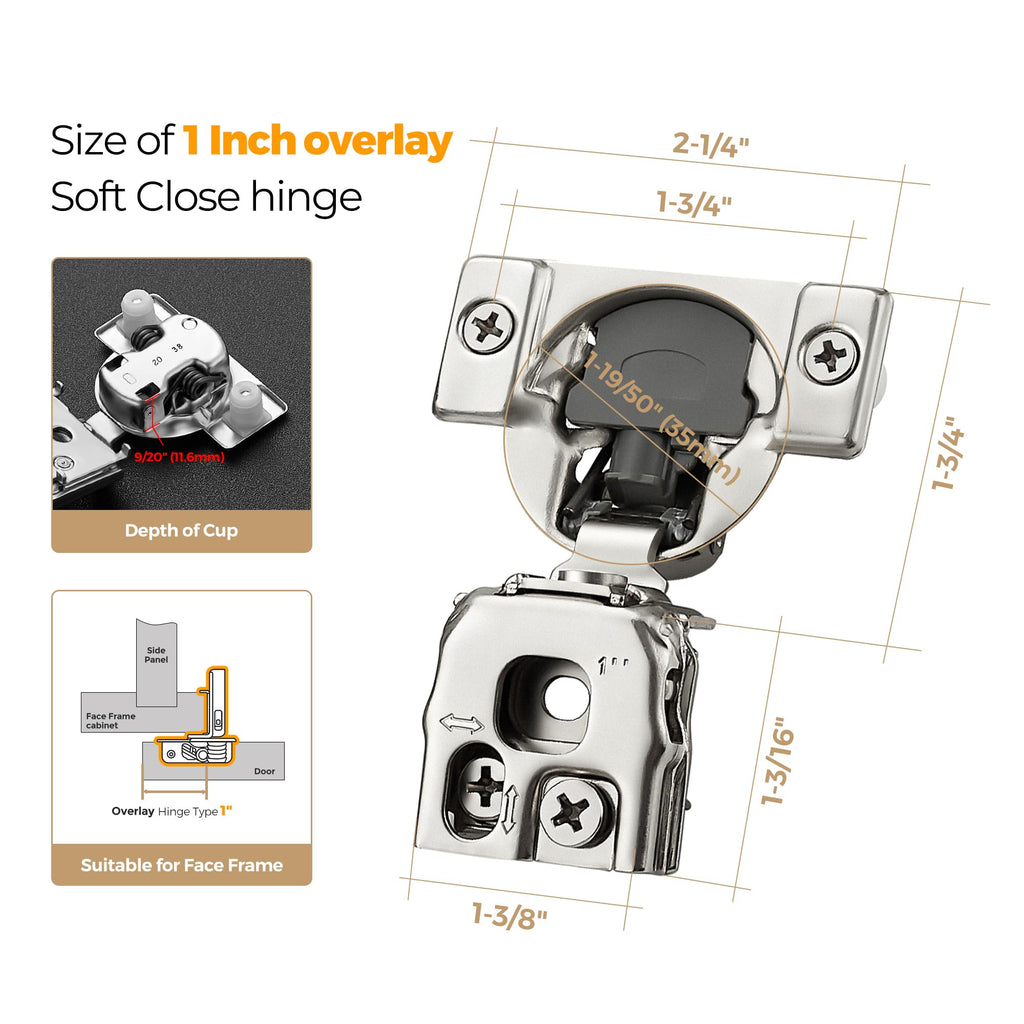 Soft Close Hinges for Kitchen Cabinet Hinges Satin Nickel Hidden Hinges Stainless Steel Concealed Hinge self Closing
