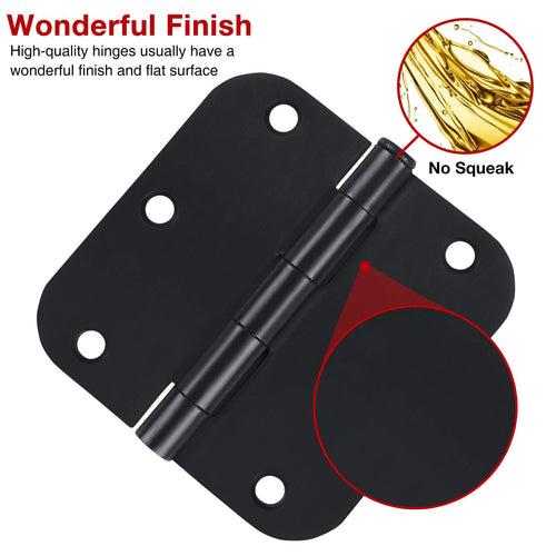 3.5-Inch Interior Door Hinges with Rounded Corners