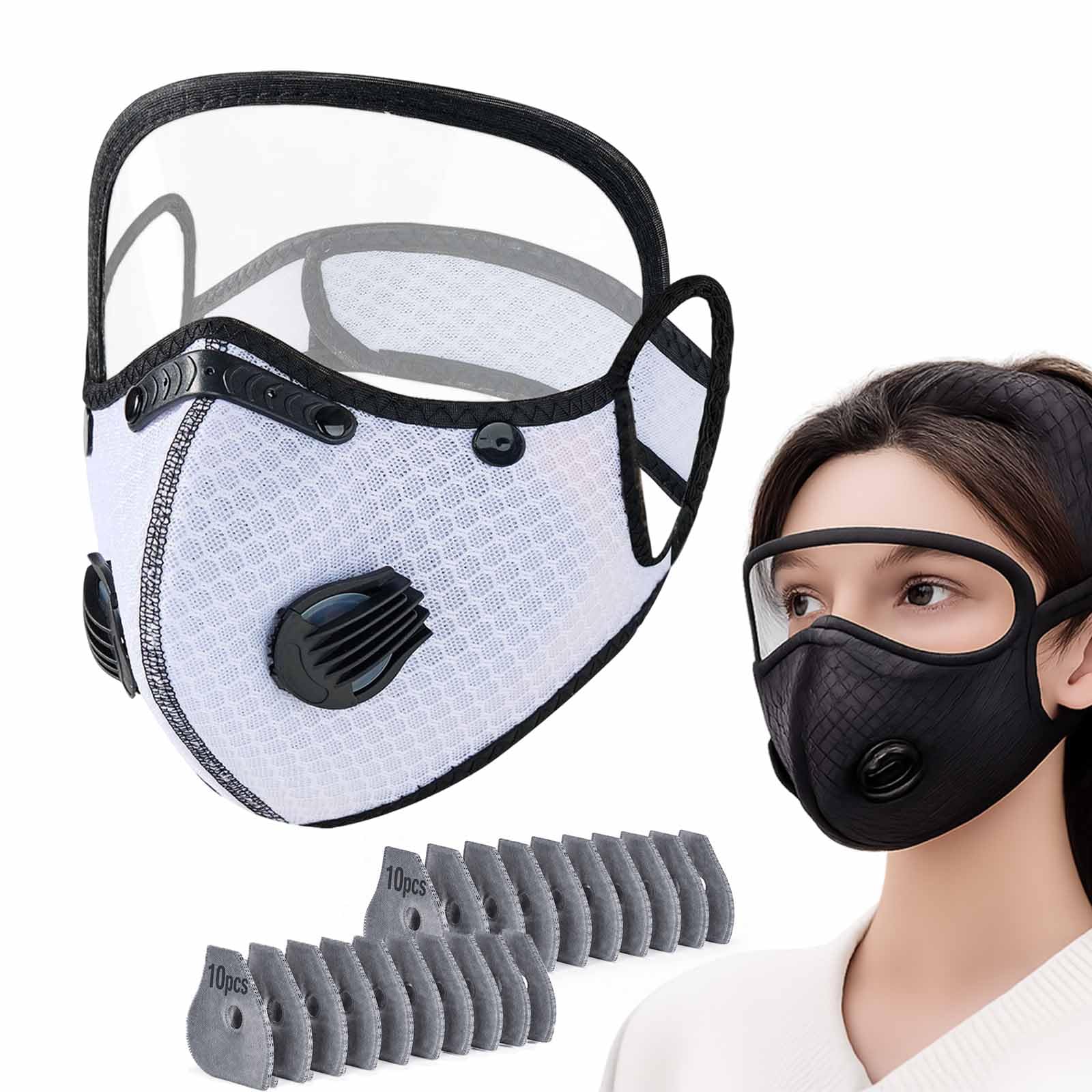 NGCME Reusable Carbon Filter Dust Mask with Eye Protection