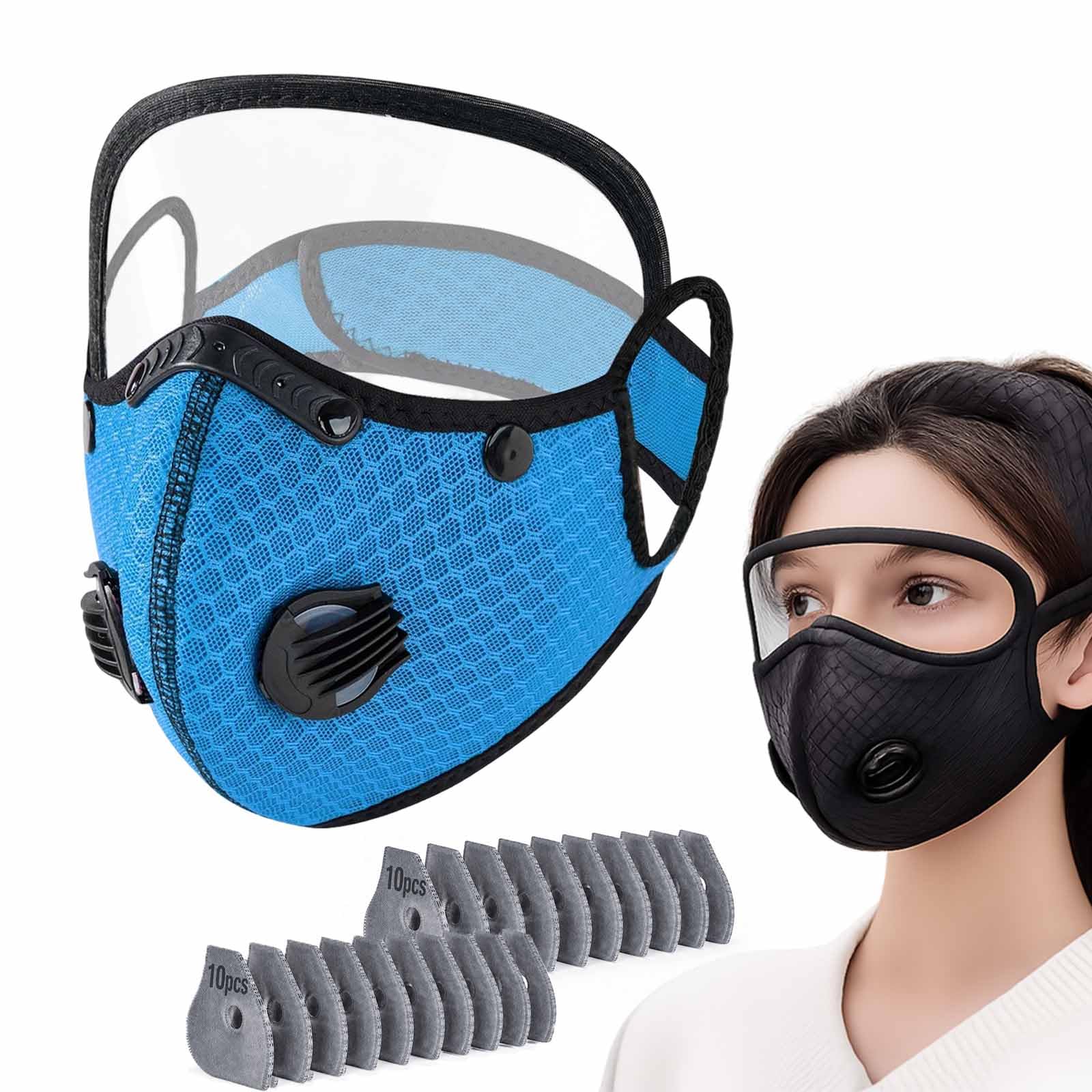 NGCME Reusable Carbon Filter Dust Mask with Eye Protection
