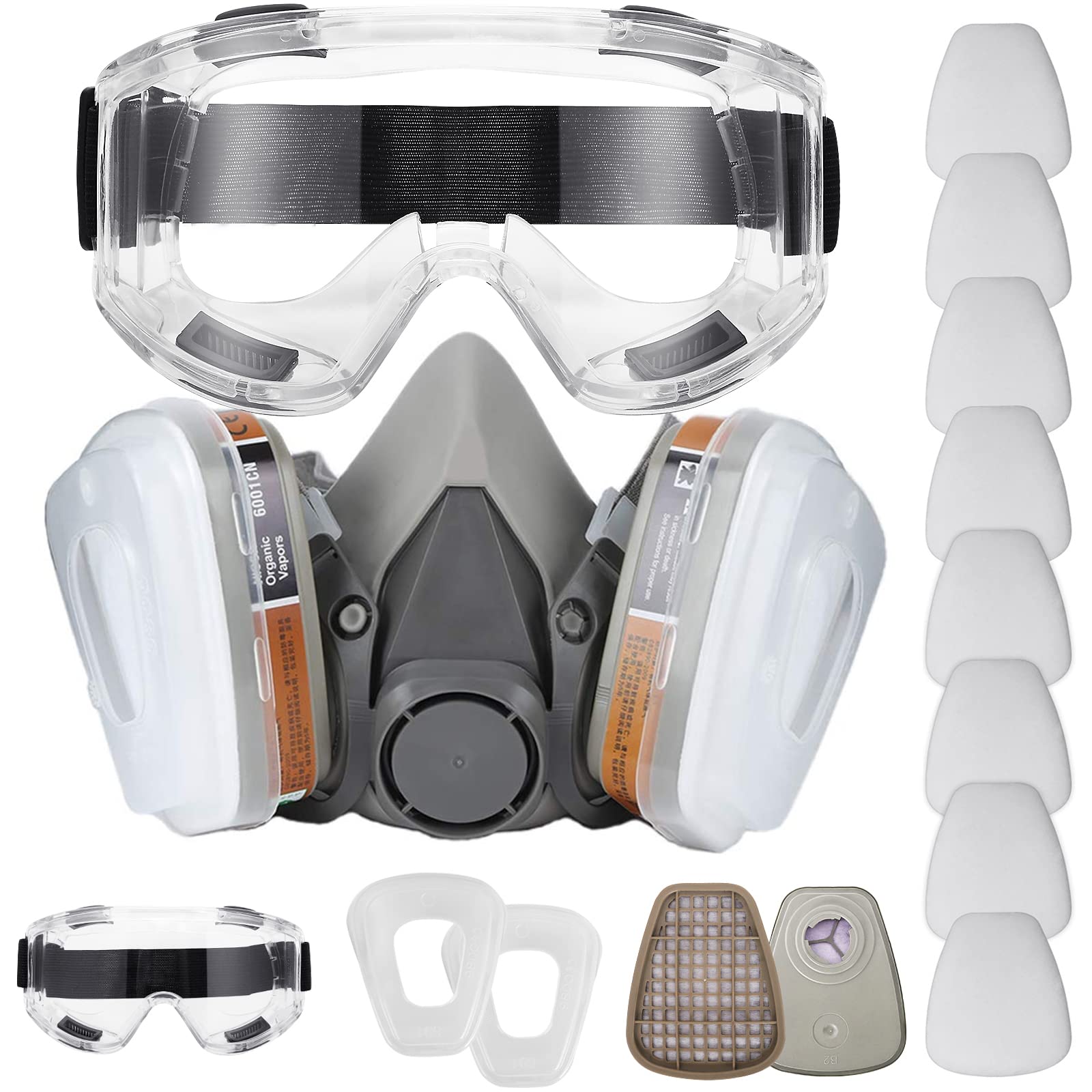 NC Reusable Respirator Mask Set with Safety Glasses