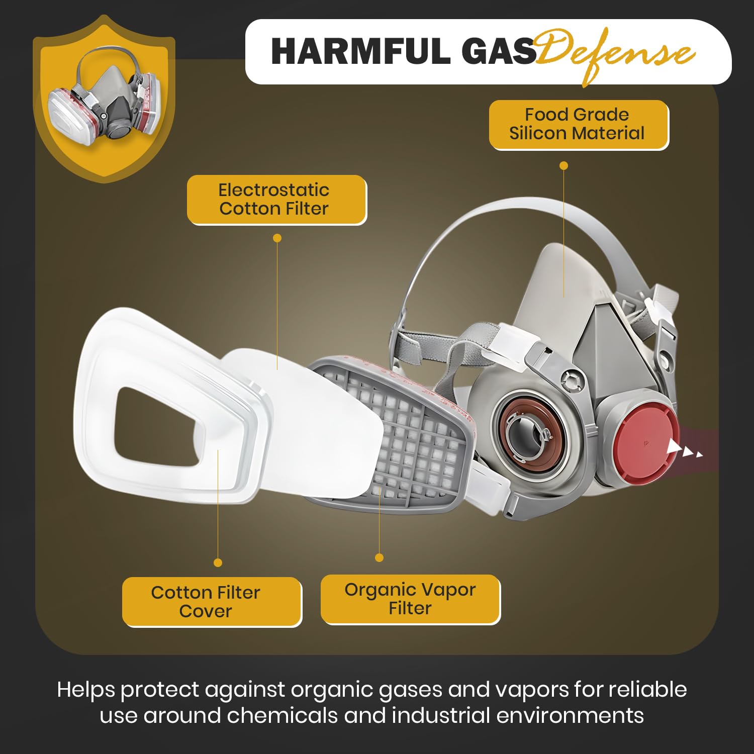 Tesoro Moda Respirator Mask with Goggles and 10 Filters