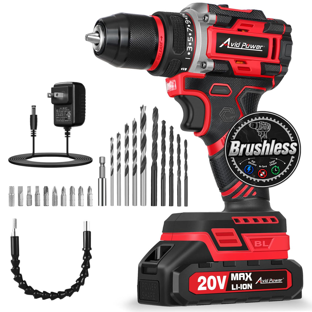 AVID POWER 20V Brushless Cordless Drill Set