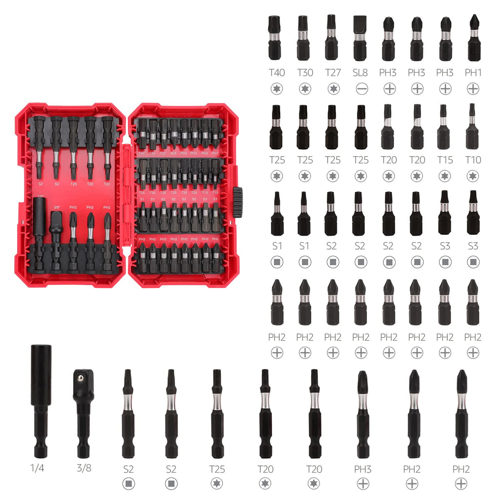Amazon Basics 42-Piece Impact Screwdriver Bit Set with Case