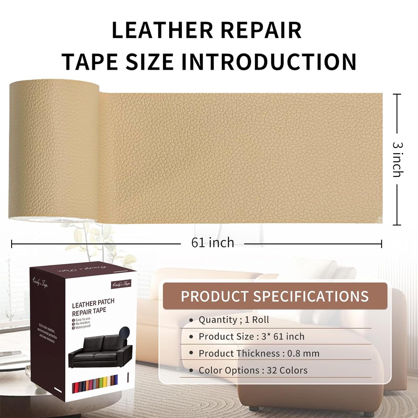 Leather Repair Patch Tape Kit