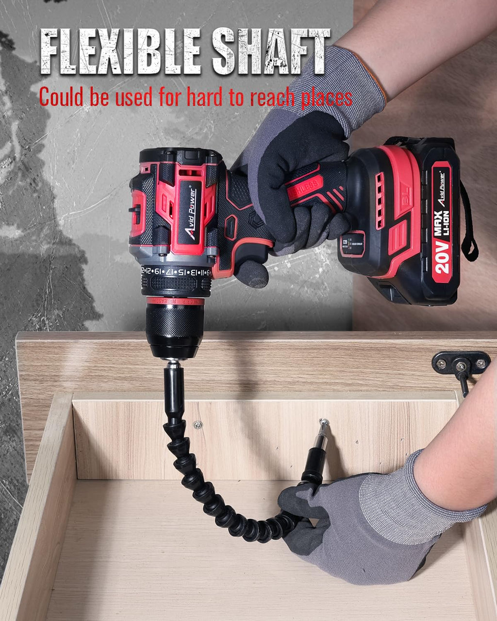 AVID POWER 20V Brushless Cordless Drill Set