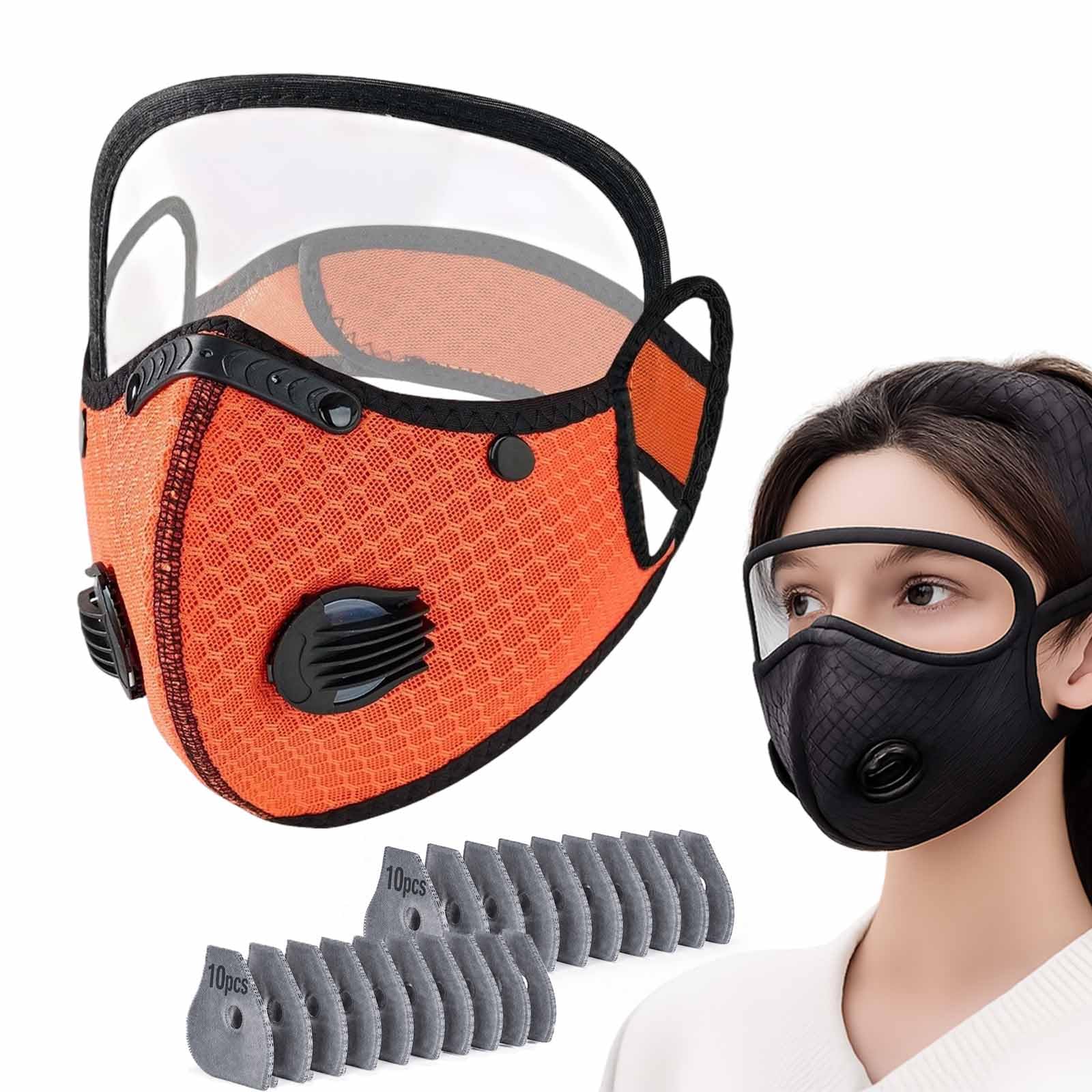 NGCME Reusable Carbon Filter Dust Mask with Eye Protection