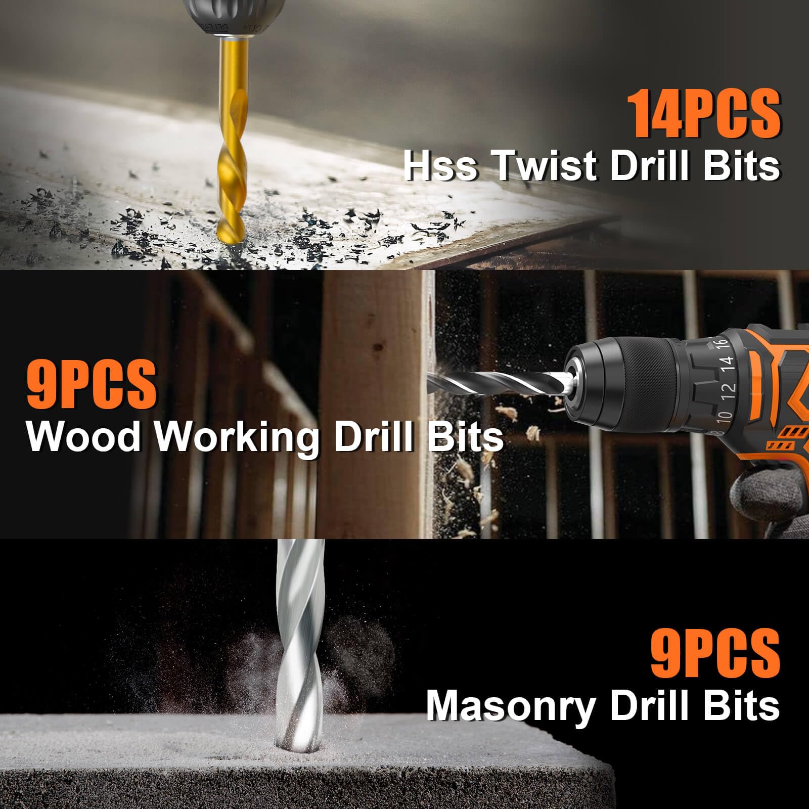 ENERTWIST Drill and Driver Bit Set with Tough Case