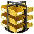 UNITEDPOWER Rotating Storage Bins, Tool Organizer, Hardware Crafts, Small Parts, Nuts and Bolts, Revolving 12 Bins Storage for Workshop, Shed, Garage, Home
