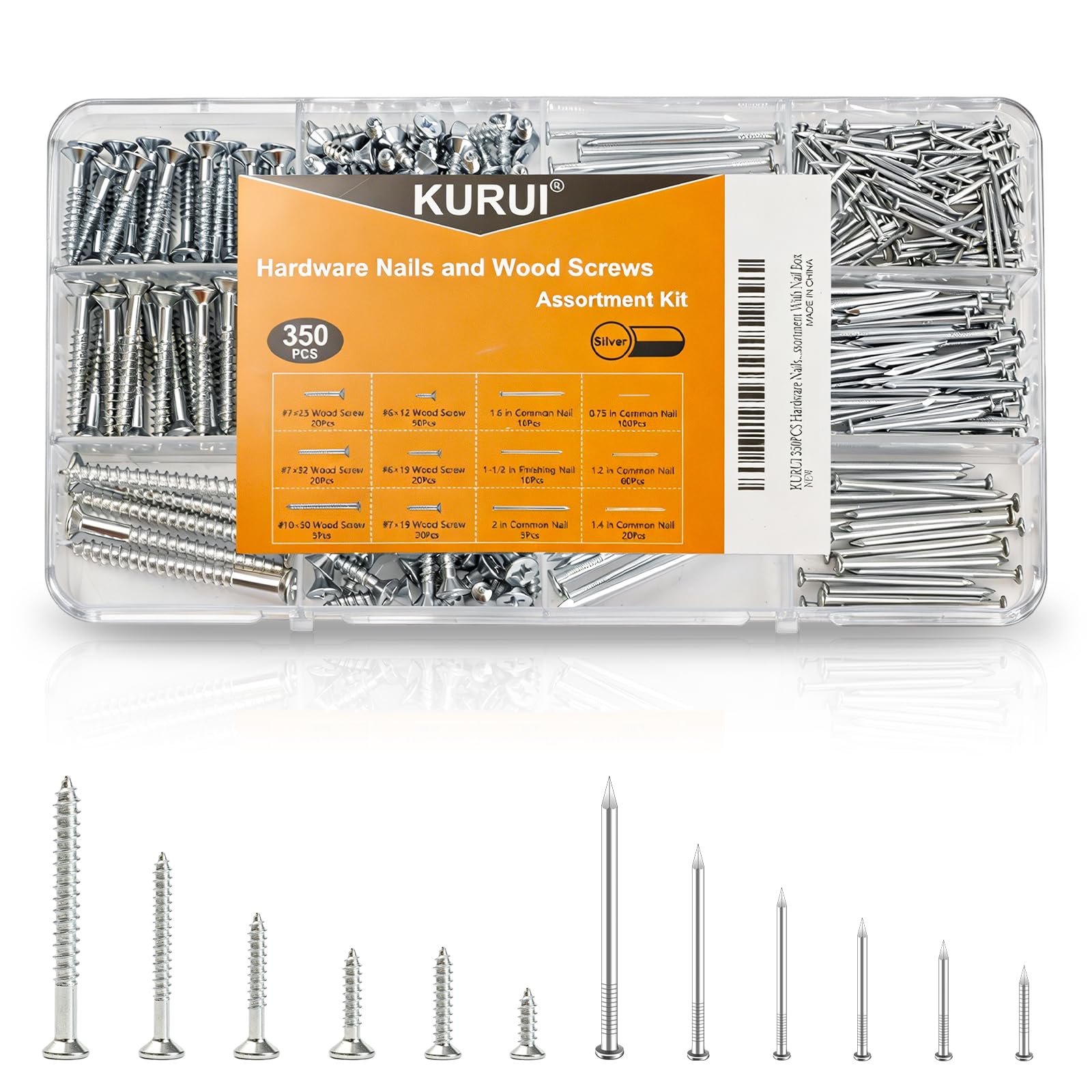 Nails and Screws Assortment Kit for Home Repairs