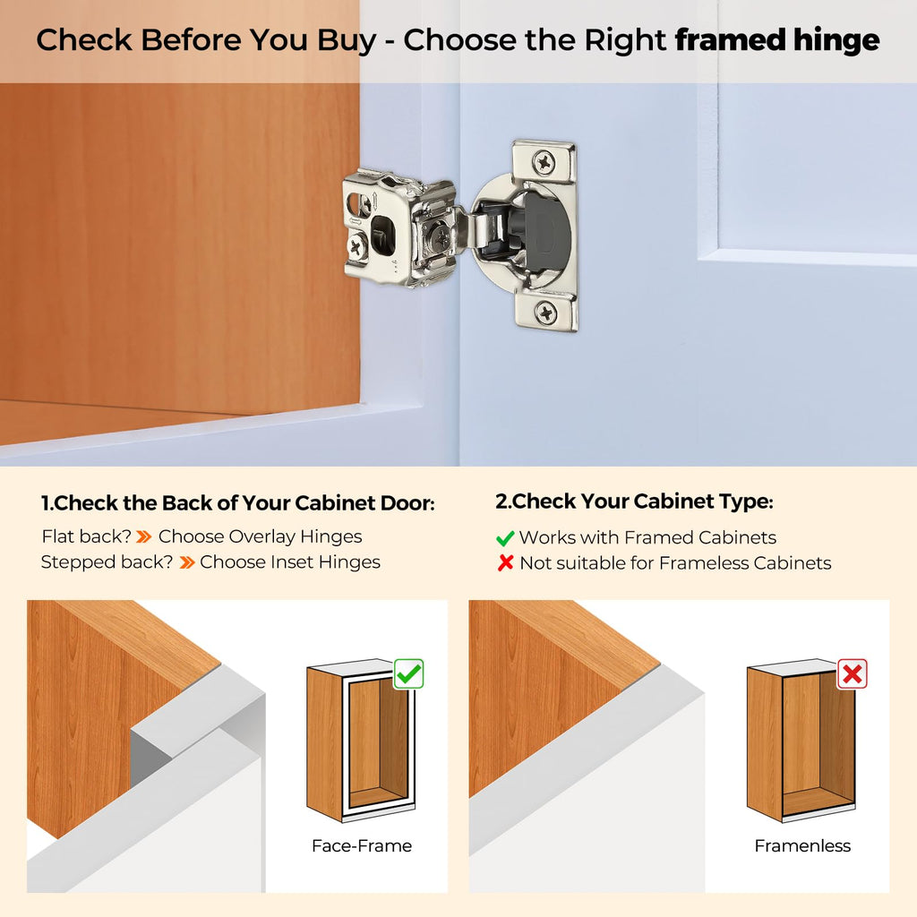 Soft Close Hinges for Kitchen Cabinet Hinges Satin Nickel Hidden Hinges Stainless Steel Concealed Hinge self Closing
