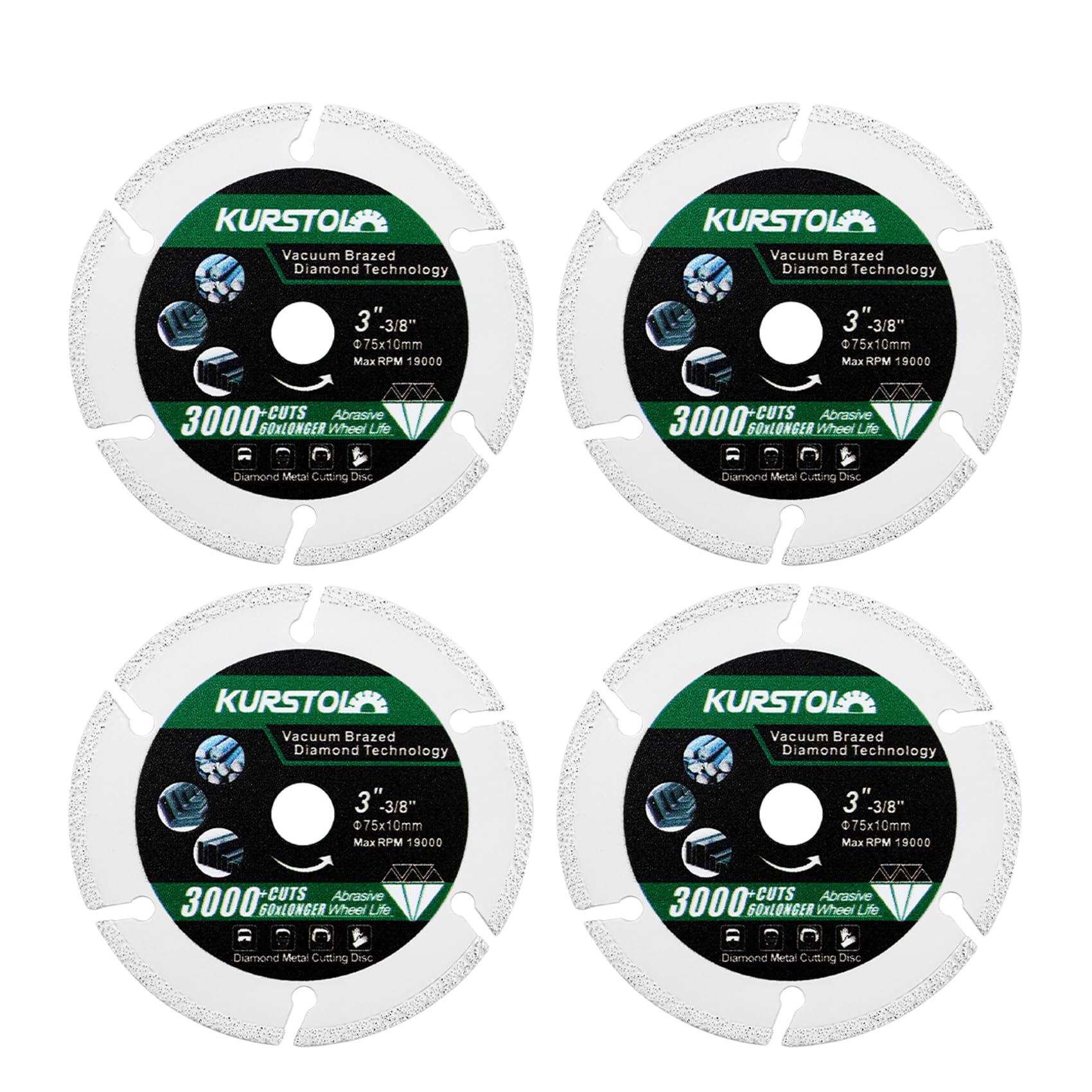 KURSTOL 3-Inch Saw Blade Set 4-Piece for Cutting