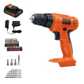 BLACK+DECKER 20V MAX POWERCONNECT Power Drill Cordless Drill Driver Electric Screwdriver with 30 Piece Bit Set, Battery and Charger Included (LD120VA)