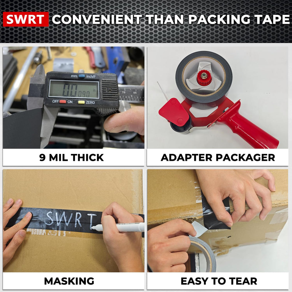 SWRT 2Pack Duct Tape White Heavy Duty - 9 Mil White Duct Tape Strong Adhesive, 2 in x 30 YD (Total 60YD)