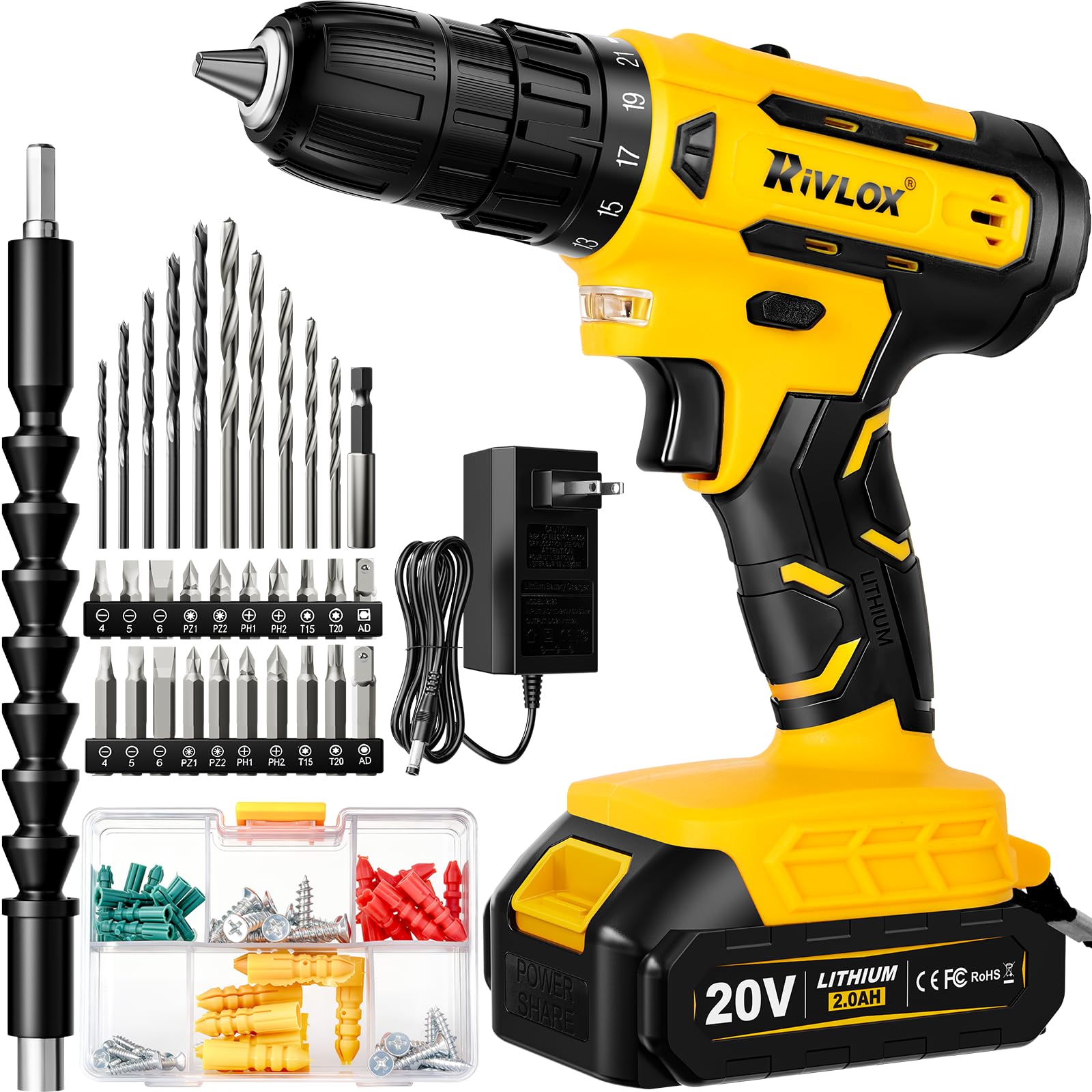 Cordless Drill Set,Electric Power Drill Cordless,Power Drill Drivers