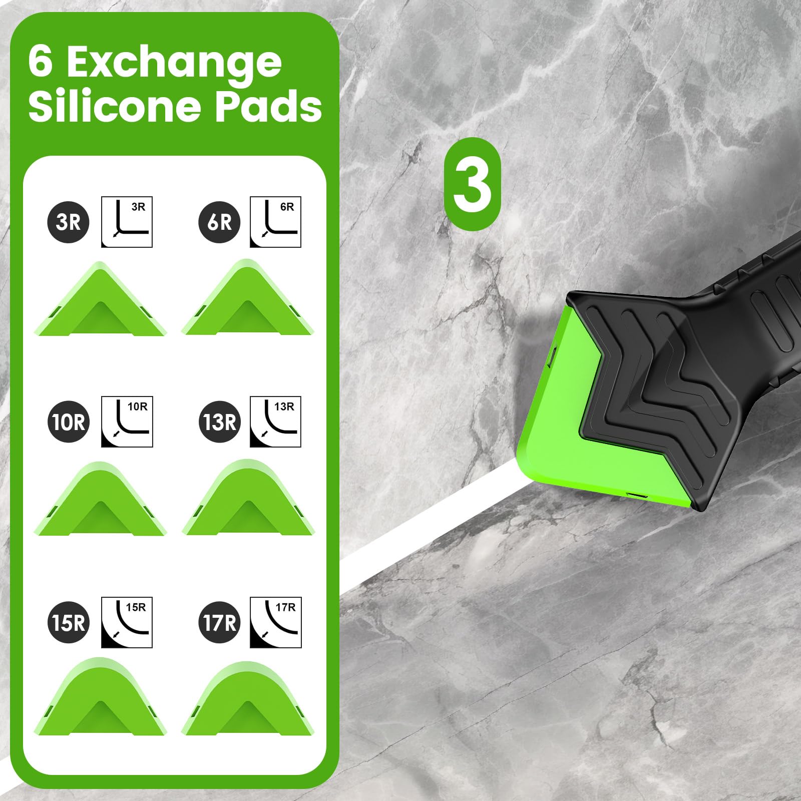 Silicone Caulking Tool (Stainless Steel Head),Caulking Sealant Finishing Tool with Grout Scraper