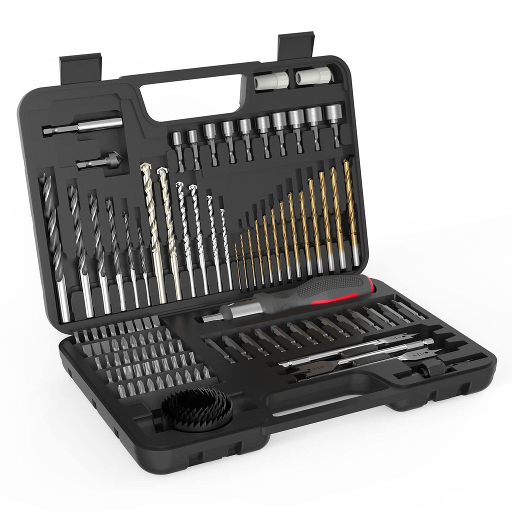 ENERTWIST Drill and Screwdriver Bit Set with Carry Case