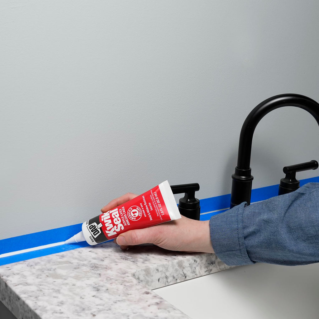 DAP Kwik Seal Kitchen & Bath Adhesive Caulk, White, 2.8 oz (7079800954)