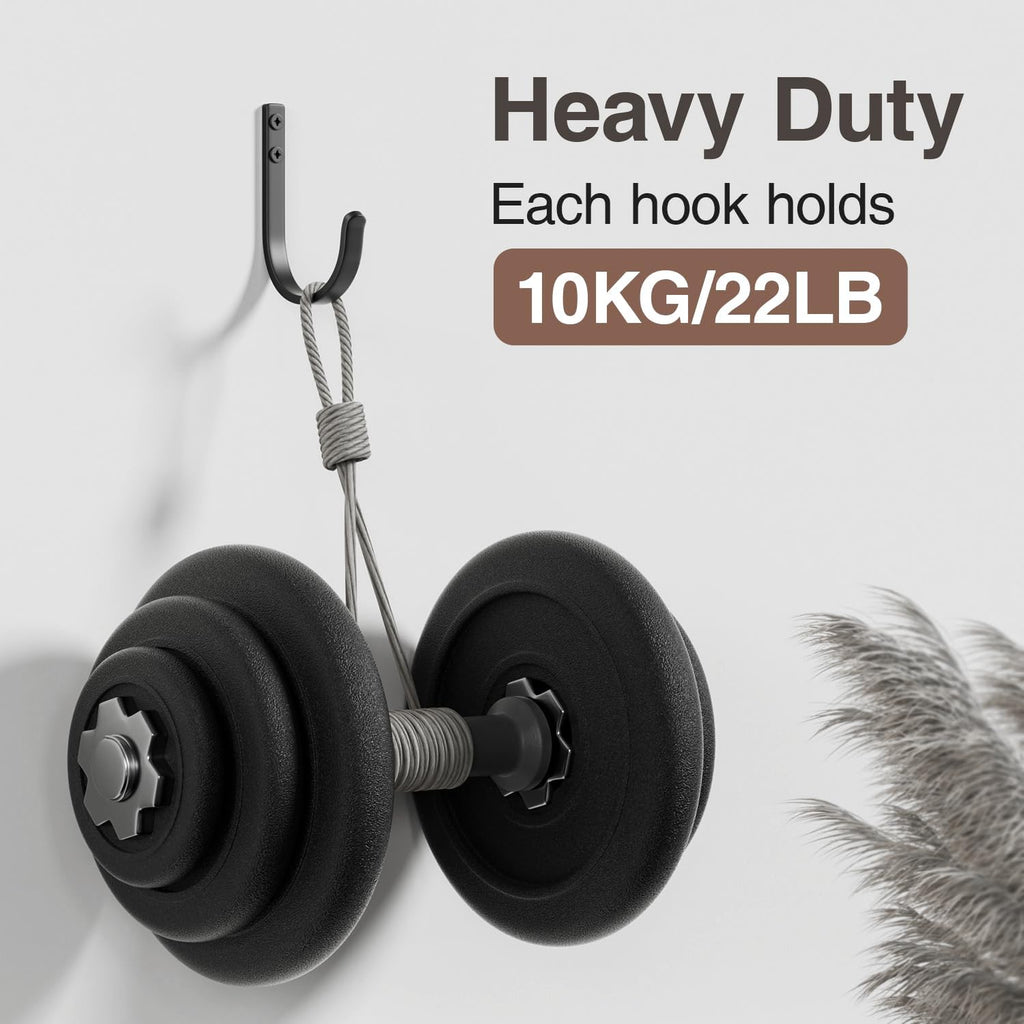 Josmimic Wall Hooks for Hanging Towel/Coat - 22LB Screw in Metal Hanger Wall Mount, for Outdoor, Closet, Door, Bathrooms, for Backpack, Robe