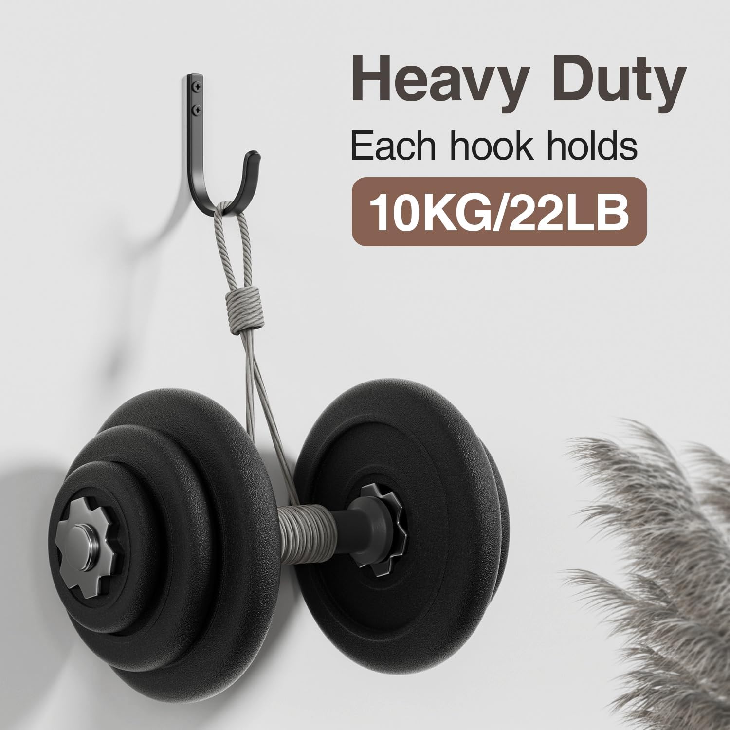 Josmimic Wall Hooks for Hanging Towel/Coat - 22LB Screw in Metal Hanger Wall Mount, for Outdoor, Closet, Door, Bathrooms, for Backpack, Robe