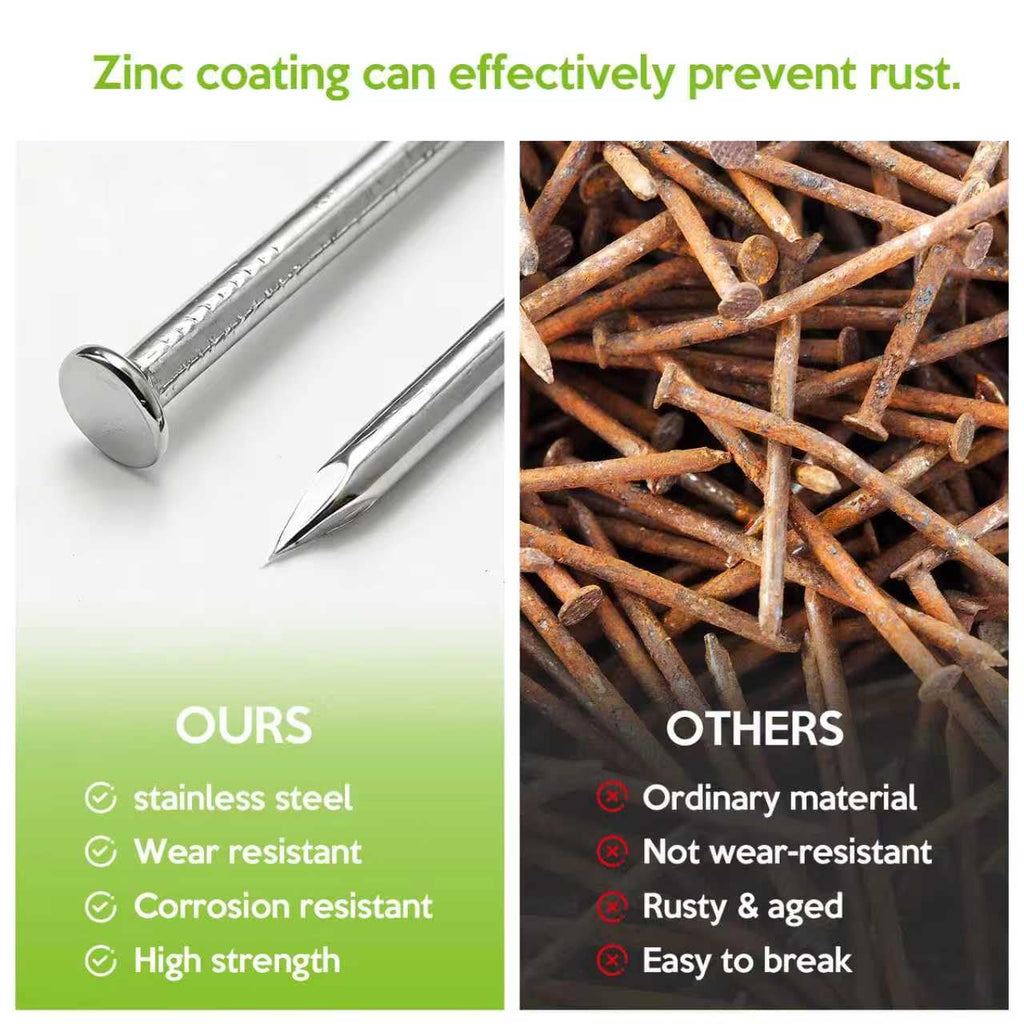 KOAMLY 510 Pcs Hardware Nails Stainless Steel Nails Assortment Kit,7 Sizes Mix Rust-Proof Common Nails for Wood, Fence, Furniture, Crafts & DIY Projects – Practical Fastener Kit Saves Your Time