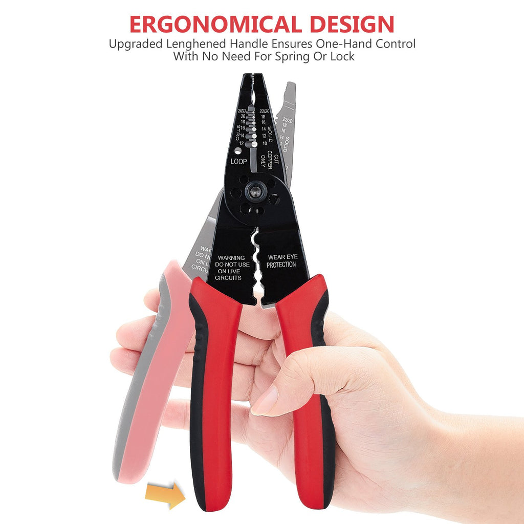 WGGE WG-015 Professional 8-inch Wire Stripper/wire crimping tool, Wire Cutter, Wire Crimper, Cable Stripper, Wiring Tools and Multi-Function Hand Tool