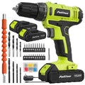 PULITUO 20V Cordless Drill/Driver, 2 Batteries Electric Screwdriver, 30Nm Power Drill Driver, 21+1 Torque, 2 Speed, 3/8"Keyless Chuck, power drill with LED Light
