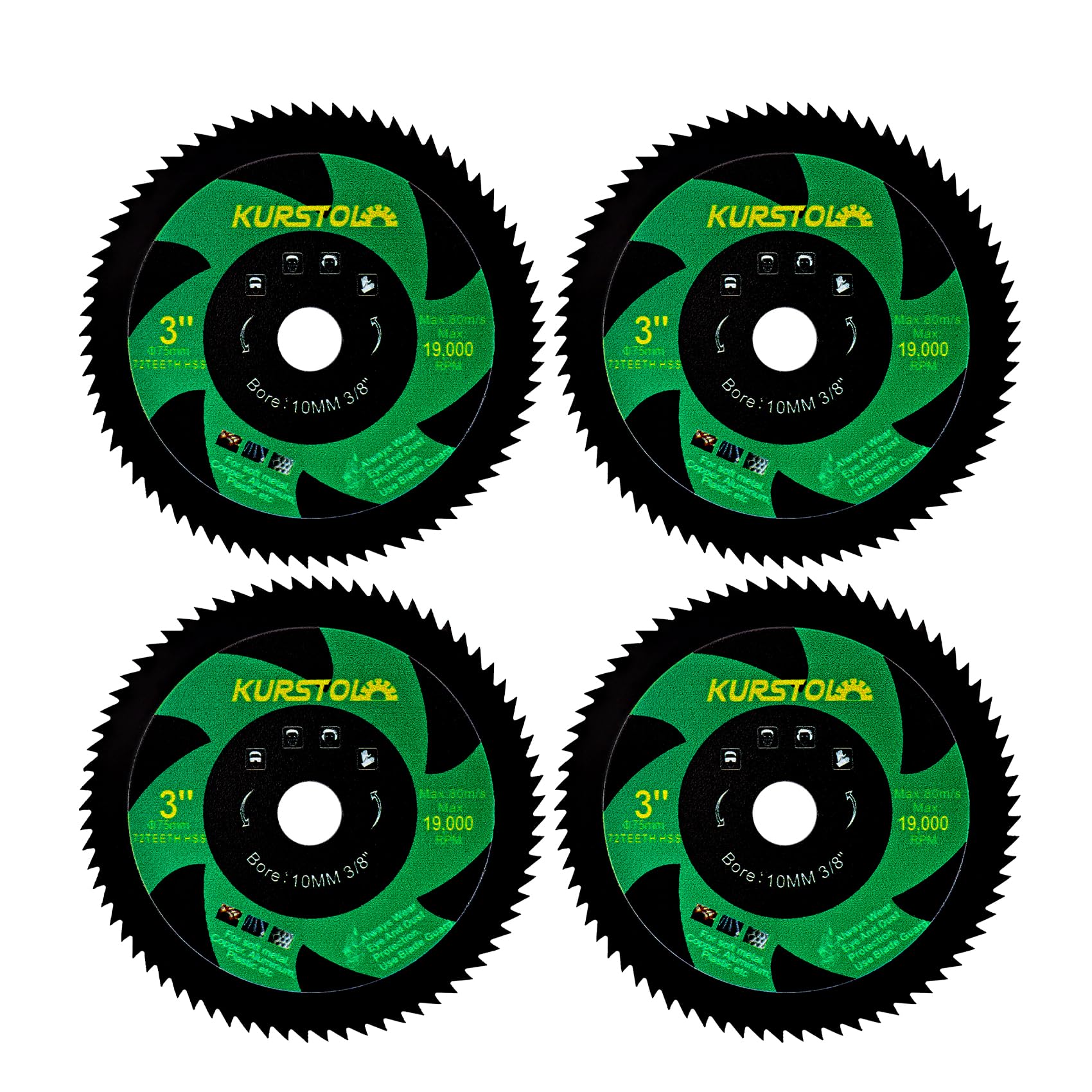 KURSTOL 3-Inch Saw Blade Set 4-Piece for Cutting