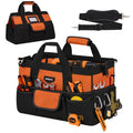 Amento Heavy Duty Tool Bag, 22 Pockets Empty Tool Box Organizer Storage, Soft Tote Toolbox Organization Portable Handle Carrying Work Toolbag, Father Day Gifts Men Electrician Mechanic